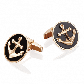 Золотые запонки Platina 10-0056-00-000-1110-22 с эмалью 10-0056-00-000-1110-22 фото