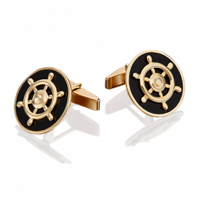 Золотые запонки Platina 10-0057-00-000-1110-22 с эмалью 10-0057-00-000-1110-22 фото