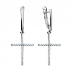 Серьги-кресты из белого золота TALANT с цирконием 10-12-0001-40844 10-12-0001-40844 фото