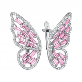 Серебряные серьги TALANT 10-72-000R-15626 с фианитом и кварцем 10-72-000R-15626 фото