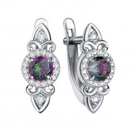 Серебряные серьги TALANT 10-72-0К01-10171 с фианитом и кварцем 10-72-0К01-10171 фото