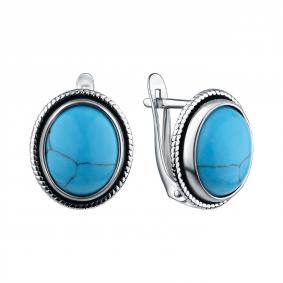 Серебряные серьги TALANT 10-76-000Ъ-15067 с бирюзой 10-76-000Ъ-15067 фото