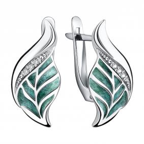 Серебряные серьги TALANT 10-79-0001-17201 с фианитом и эмалью 10-79-0001-17201 фото