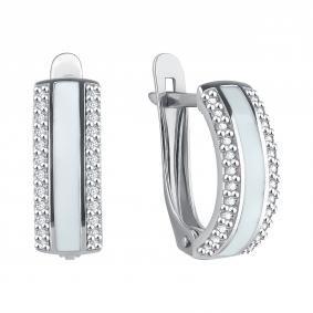 Серебряные серьги TALANT 10-79-0001-17625 с фианитом и эмалью 10-79-0001-17625 фото