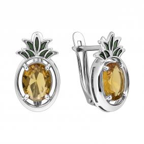 Серебряные серьги TALANT 10-79-0005-17138 с фианитом и эмалью 10-79-0005-17138 фото
