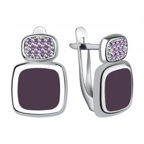 Серебряные серьги TALANT 10-7B-0006-17255 с фианитом и эмалью 10-7B-0006-17255 фото