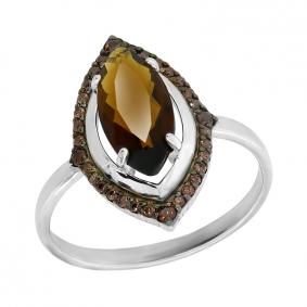 Серебряное кольцо ЮК Maskom 100-1240-к с фианитом и ювелирным кристаллом 100-1240-к фото