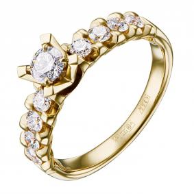 Кольцо из лимонного золота DOLCE DIAMOND 10011013 с бриллиантом 10011013 фото