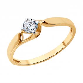 Золотое кольцо SOKOLOV 1010689-5 с бриллиантом выращенным 1010689-5 фото