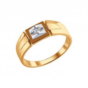 Золотое кольцо SOKOLOV 1010859 с бриллиантом 1010859 фото