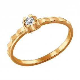 Золотое кольцо SOKOLOV 1010977 с бриллиантом 1010977 фото