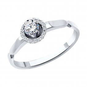 Кольцо из белого золота SOKOLOV 1011058-5 с бриллиантом выращенным 1011058-5 фото