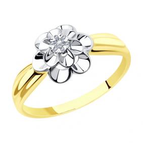 Кольцо из лимонного золота SOKOLOV 1011517-2 с бриллиантом 1011517-2 фото