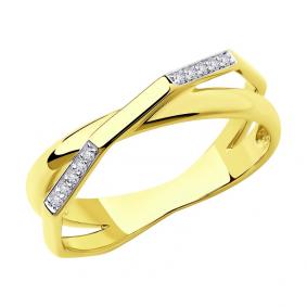 Кольцо из лимонного золота SOKOLOV 1011865-2 с бриллиантом 1011865-2 фото