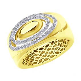 Кольцо из лимонного золота SOKOLOV 1011976-2 с бриллиантом 1011976-2 фото