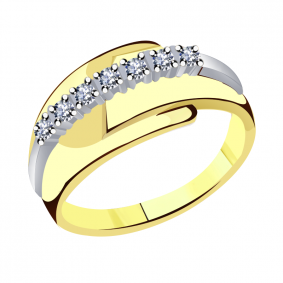 Кольцо из лимонного золота Александра 1012045сбл с бриллиантом 1012045сбл фото