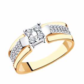 Золотое кольцо Александра 1012191сбк с бриллиантом 1012191сбк фото