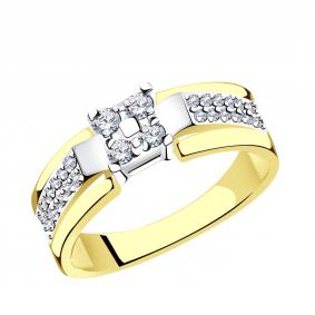 Кольцо из лимонного золота Александра 1012191сбл с бриллиантом 1012191сбл фото