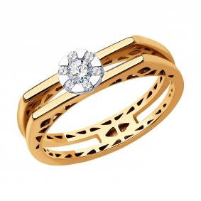Золотое кольцо SOKOLOV 1012282 с бриллиантом 1012282 фото