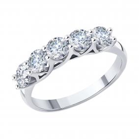 Кольцо из белого золота SOKOLOV 1012285-3-5 с бриллиантом выращенным 1012285-3-5 фото