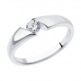 Кольцо из белого золота SOKOLOV 1012349-3-5 с бриллиантом выращенным 1012349-3-5 фото