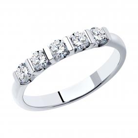 Кольцо из белого золота SOKOLOV 1012380-3-5 с бриллиантом выращенным 1012380-3-5 фото