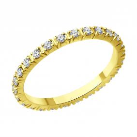 Кольцо из лимонного золота SOKOLOV 1012489-2 с бриллиантом 1012489-2 фото