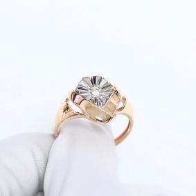 Золотое кольцо Александра 1012564сбк с бриллиантом 1012564сбк фото