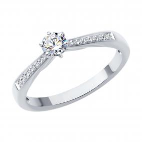 Кольцо из белого золота SOKOLOV 1012603-3-5 с бриллиантом выращенным 1012603-3-5 фото