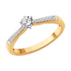 Золотое кольцо SOKOLOV 1012603-5 с бриллиантом выращенным 1012603-5 фото