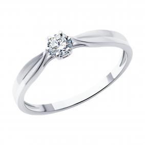 Кольцо из белого золота SOKOLOV 1012620-3-5 с бриллиантом выращенным 1012620-3-5 фото