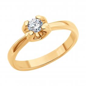 Золотое кольцо SOKOLOV 1012650 с бриллиантом 1012650 фото