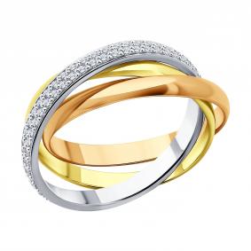 Золотое кольцо Trinity SOKOLOV с бриллиантом 1012709 1012709 фото