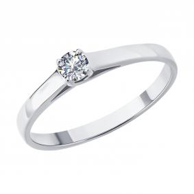 Кольцо из белого золота SOKOLOV 1012734-3-5 с бриллиантом выращенным 1012734-3-5 фото