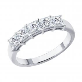 Кольцо из белого золота SOKOLOV 1012738-3-5 с бриллиантом выращенным 1012738-3-5 фото