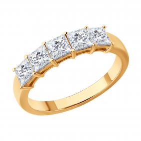 Золотое кольцо SOKOLOV 1012738-5 с бриллиантом выращенным 1012738-5 фото