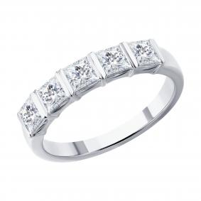 Кольцо из белого золота SOKOLOV 1012762-3-5 с бриллиантом выращенным 1012762-3-5 фото