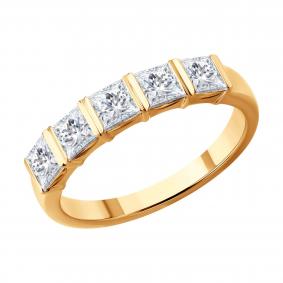 Золотое кольцо SOKOLOV 1012762-5 с бриллиантом выращенным 1012762-5 фото