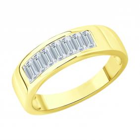 Кольцо из лимонного золота SOKOLOV 1012776-2-5 с бриллиантом выращенным 1012776-2-5 фото