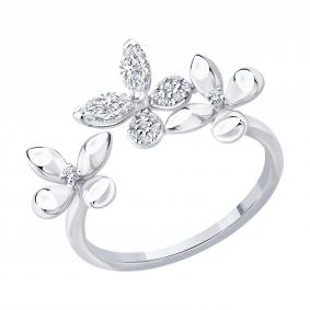 Кольцо из белого золота SOKOLOV 1012814-3-5 с бриллиантом выращенным 1012814-3-5 фото