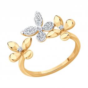 Золотое кольцо SOKOLOV 1012814-5 с бриллиантом выращенным 1012814-5 фото