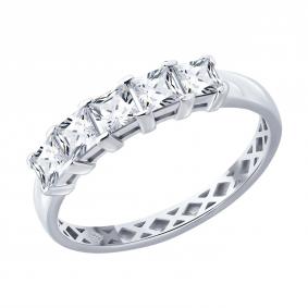 Кольцо из белого золота SOKOLOV 1012815-3-5 с бриллиантом выращенным 1012815-3-5 фото