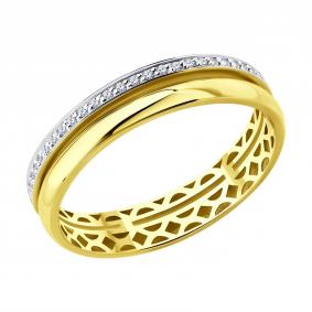 Кольцо из лимонного золота SOKOLOV 1012817-2 с бриллиантом 1012817-2 фото