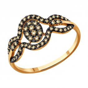 Золотое кольцо SOKOLOV 1012818 с коньячным бриллиантом 1012818 фото