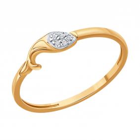 Золотое кольцо SOKOLOV 1012829 с бриллиантом 1012829 фото