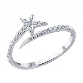 Кольцо из белого золота SOKOLOV 1012844-3 с бриллиантом 1012844-3 фото