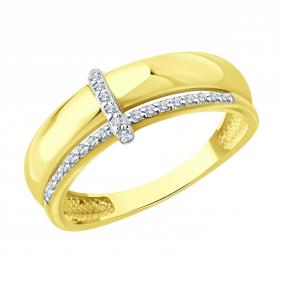 Кольцо из лимонного золота SOKOLOV 1012855-2 с бриллиантом 1012855-2 фото