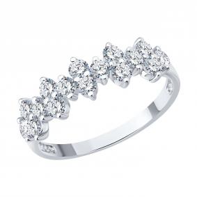 Кольцо из белого золота SOKOLOV 1012857-3-5 с бриллиантом выращенным 1012857-3-5 фото