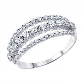 Кольцо из белого золота SOKOLOV 1012881-3-5 с бриллиантом выращенным 1012881-3-5 фото