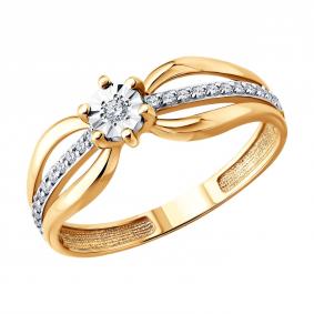 Золотое кольцо SOKOLOV 1012907 с бриллиантом 1012907 фото